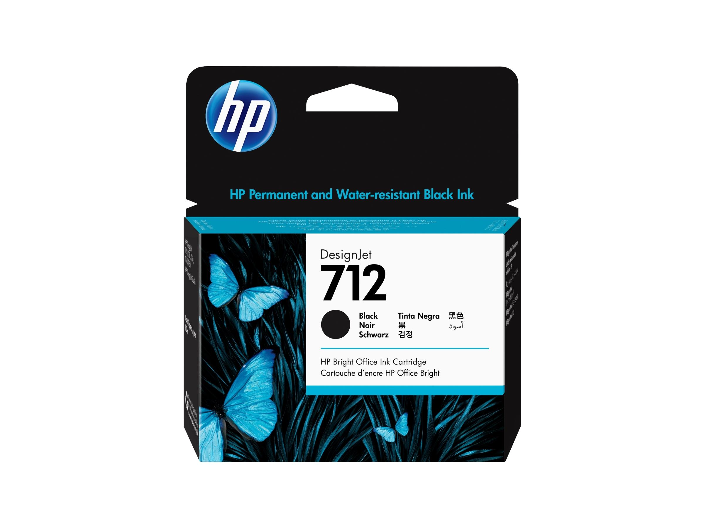 CARTUCHO DE TINTA HP 712A BLACK 80ML (3ED71A) T210/T230/T250/T630/T650